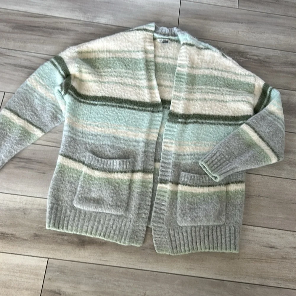 American Eagle striped open front cardigan sweater size small